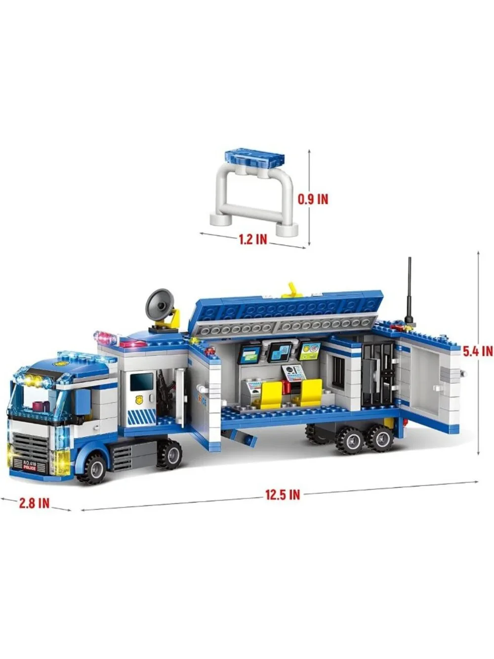 Mobile Command Center Truck Building Blocks Set - Police Unit with Prison & Cop